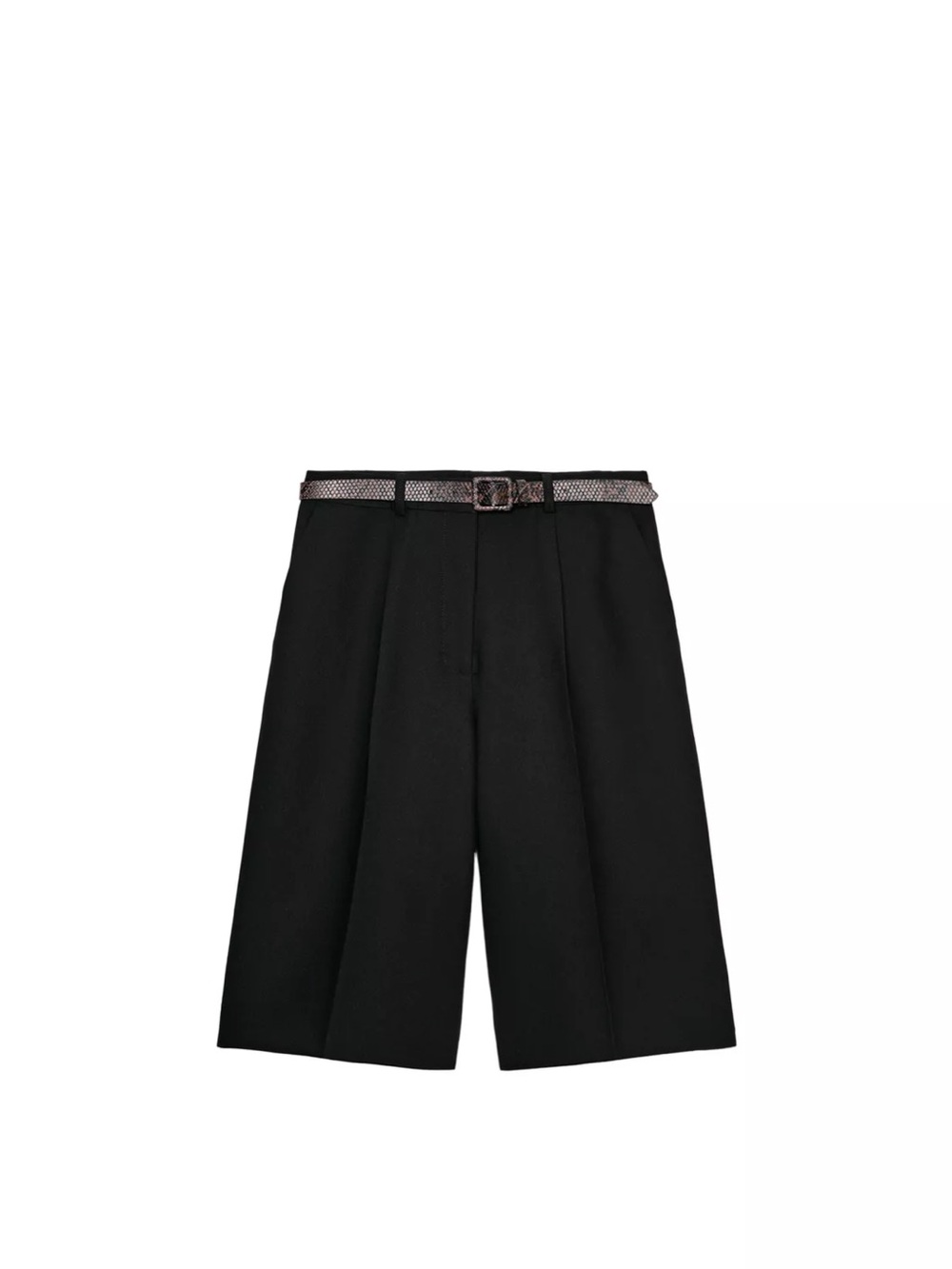 Zara Black Wide-Leg Bermudas